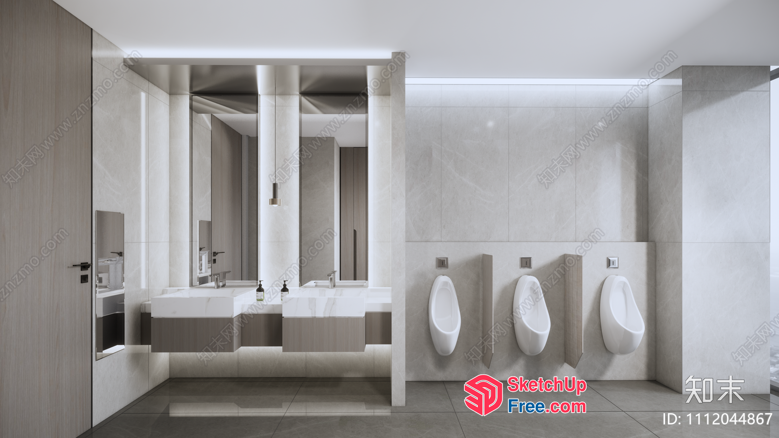 Modern Bathroom With Sleek Fixtures And Neutral Color Scheme 3D SketchUp File