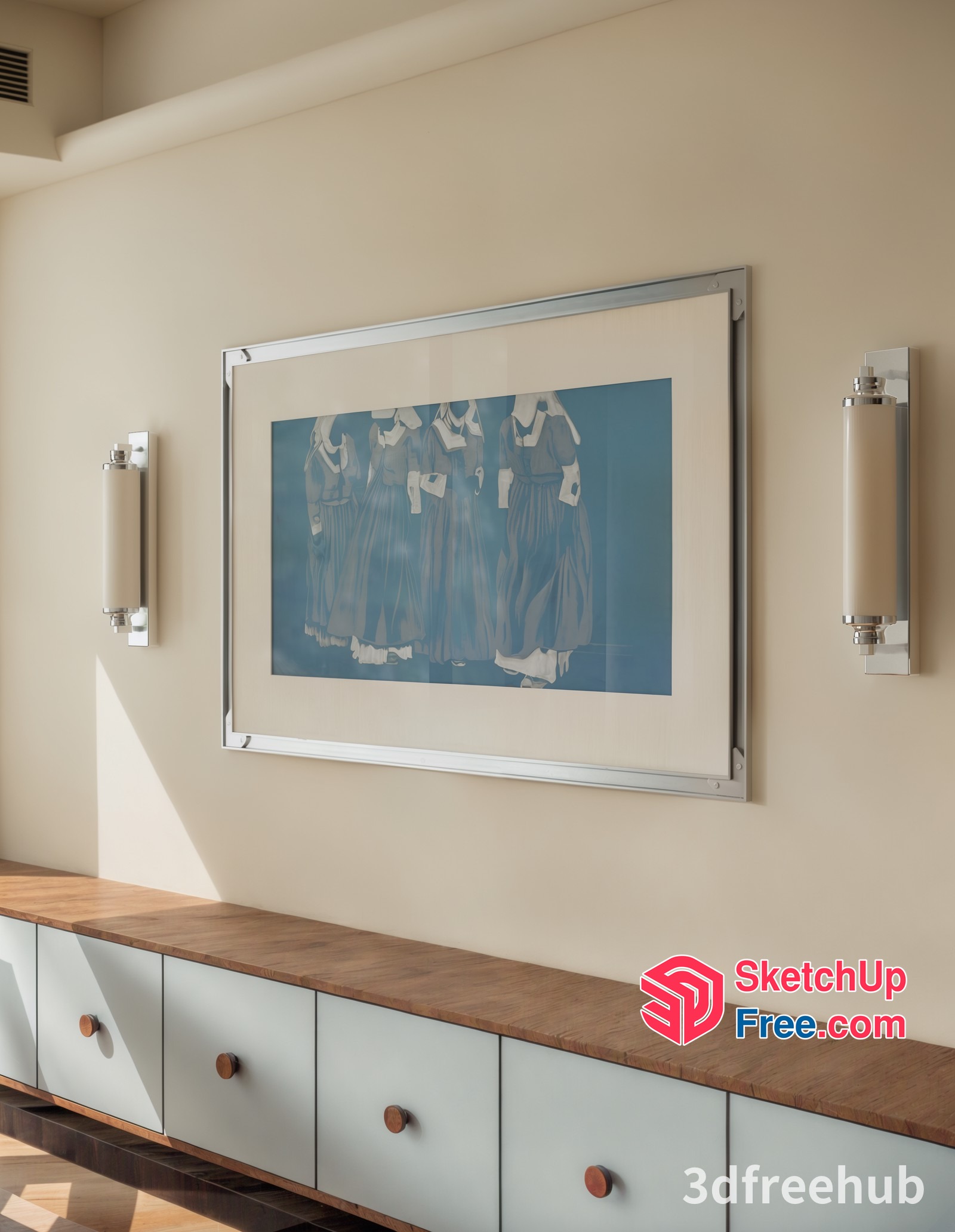 Vintage Style Framed Picture Of Dresses 3D SketchUp File