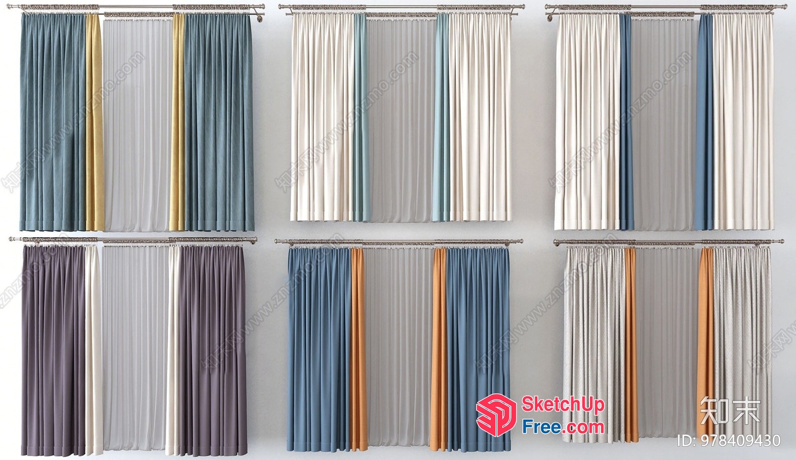Collection Of Curtains In Various Styles And Colors 3D SketchUp File