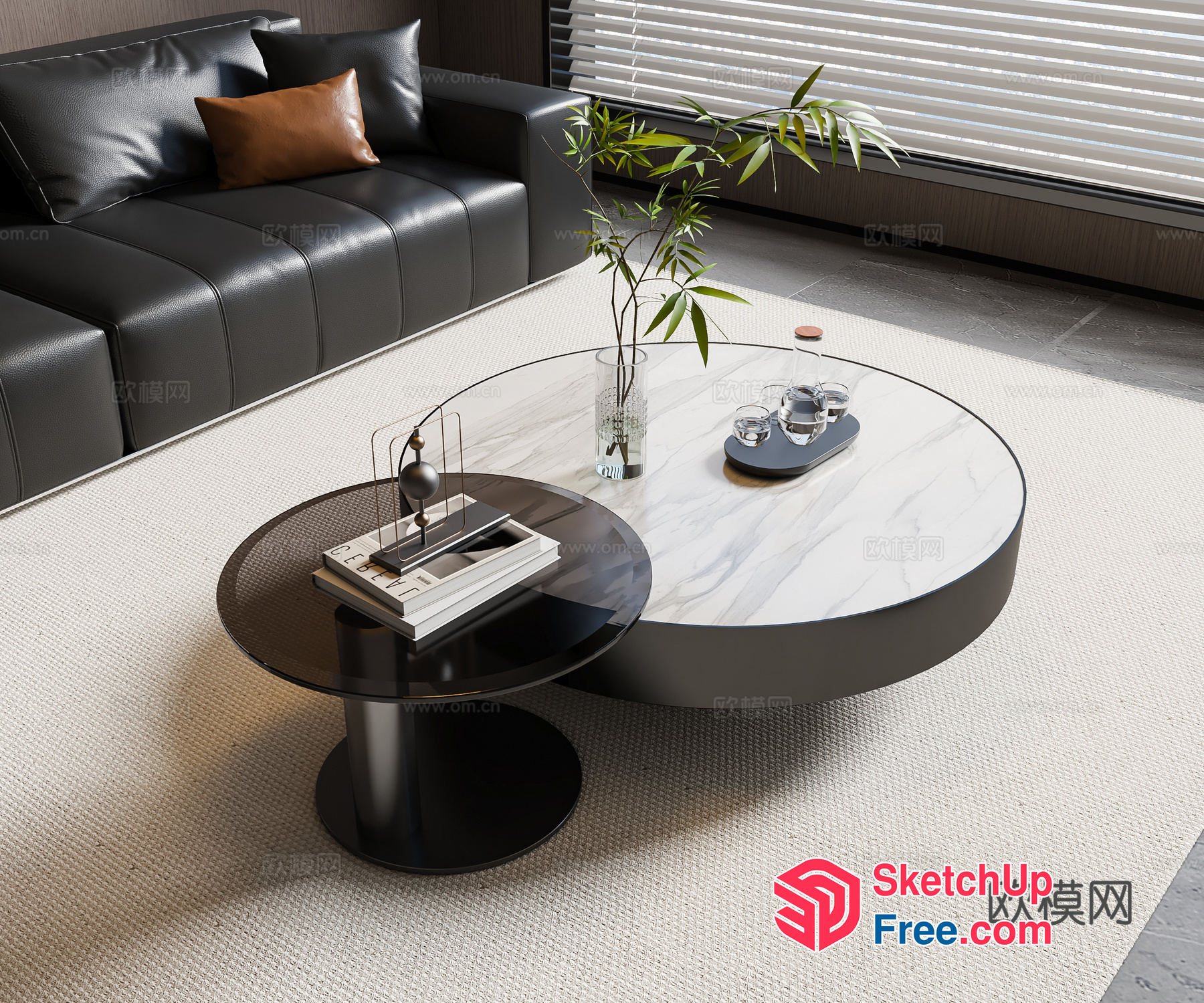 Modern Living Room With Sleek Furniture And Natural Light 3D SketchUp File