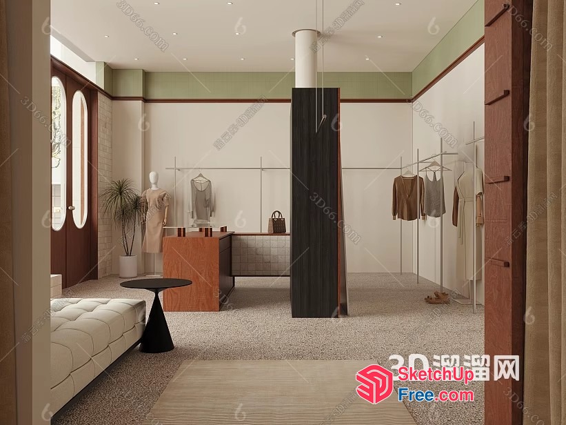 Modern Minimalist Fashion Store Interior Design 3D SketchUp File