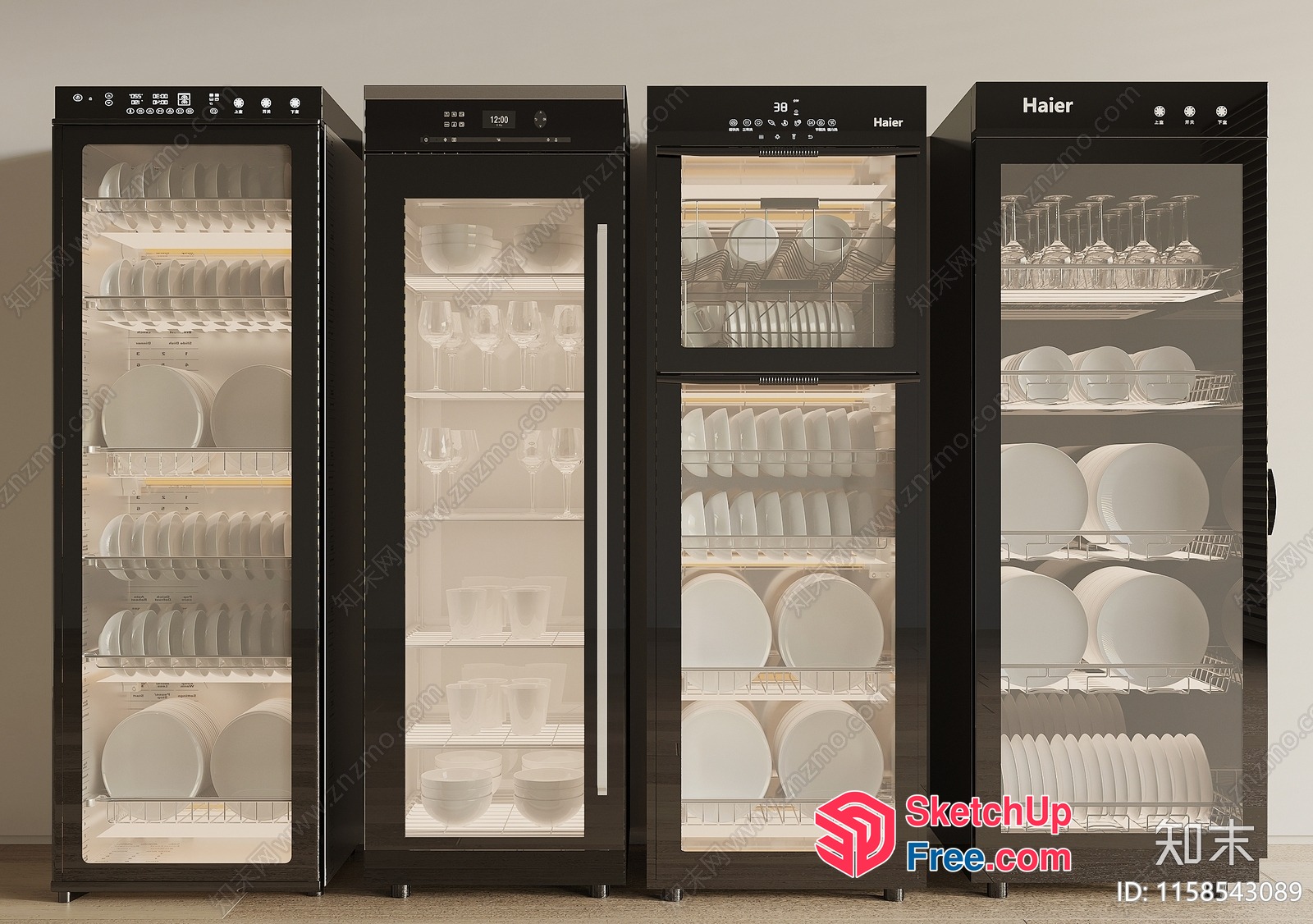 Modern Glass Door Dishwasher Showroom 3D SketchUp File
