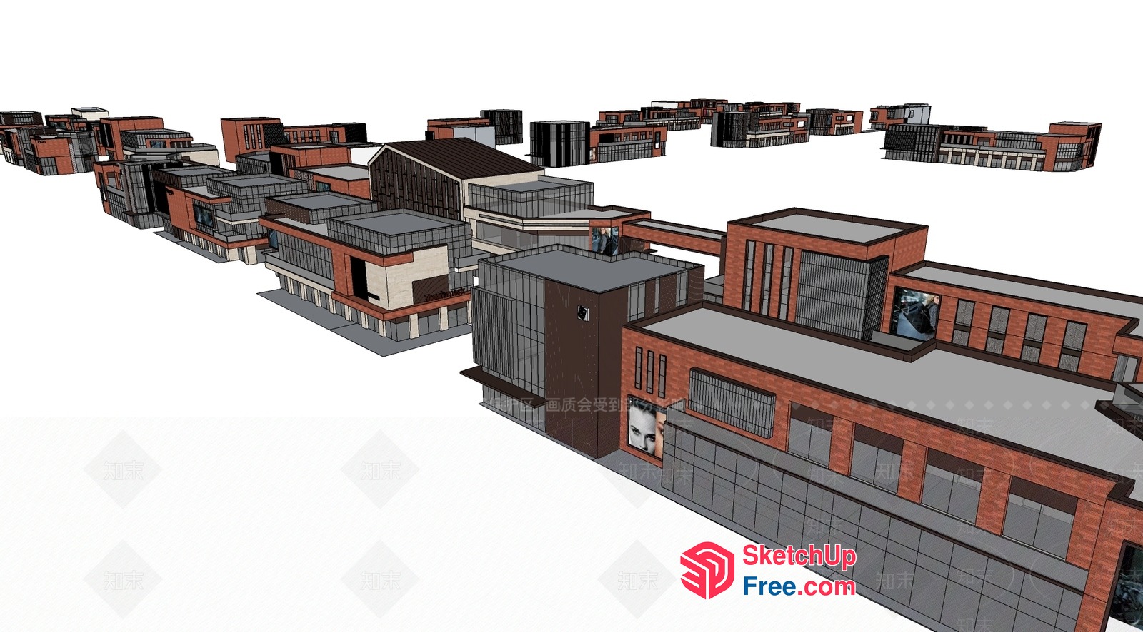 3D Rendered Building Complex 3D SketchUp File