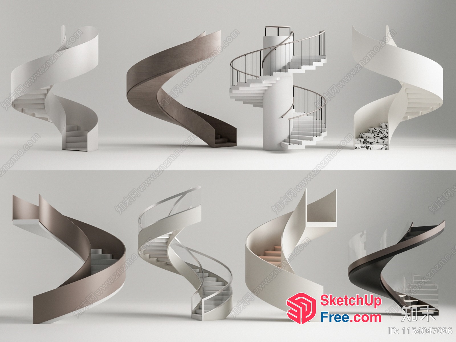 Elegant Spiral Staircase Designs 3D SketchUp File