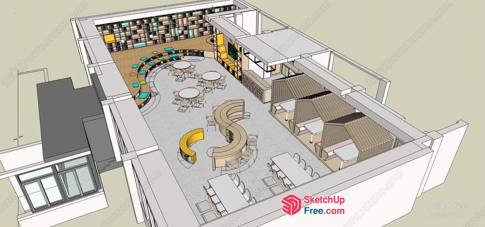 Modern Office Interior With Contemporary Furniture 3D SketchUp File