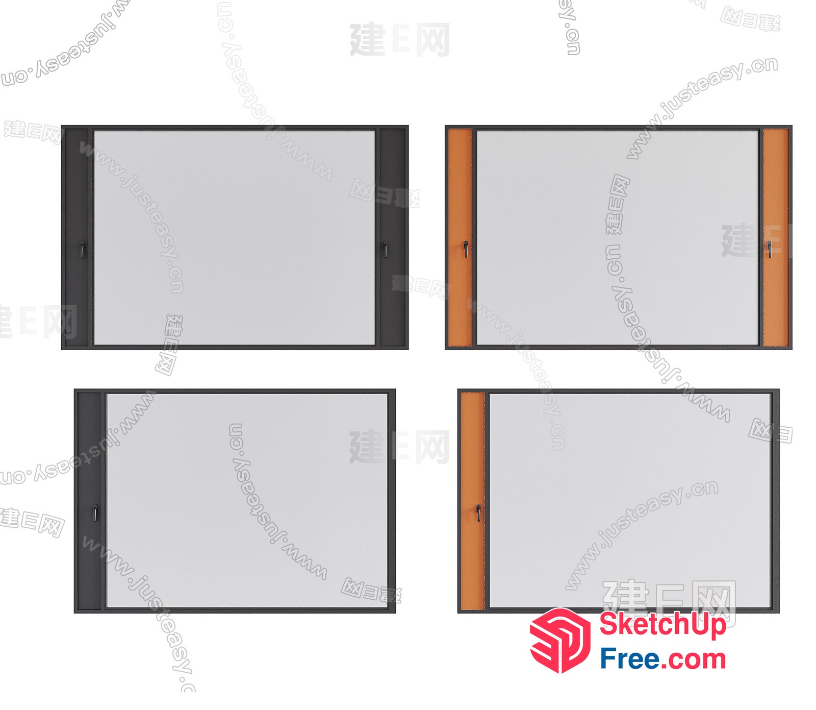 Four Doored Walls 3D SketchUp File