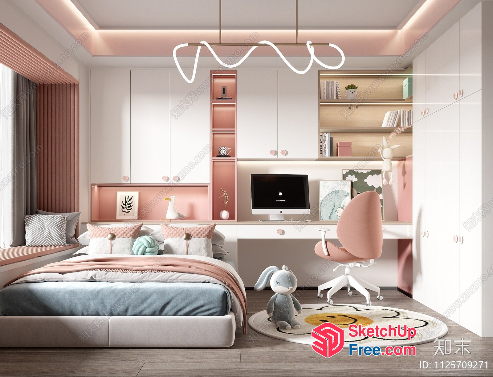 Modern Minimalist Children'S Bedroom Design 3D SketchUp File