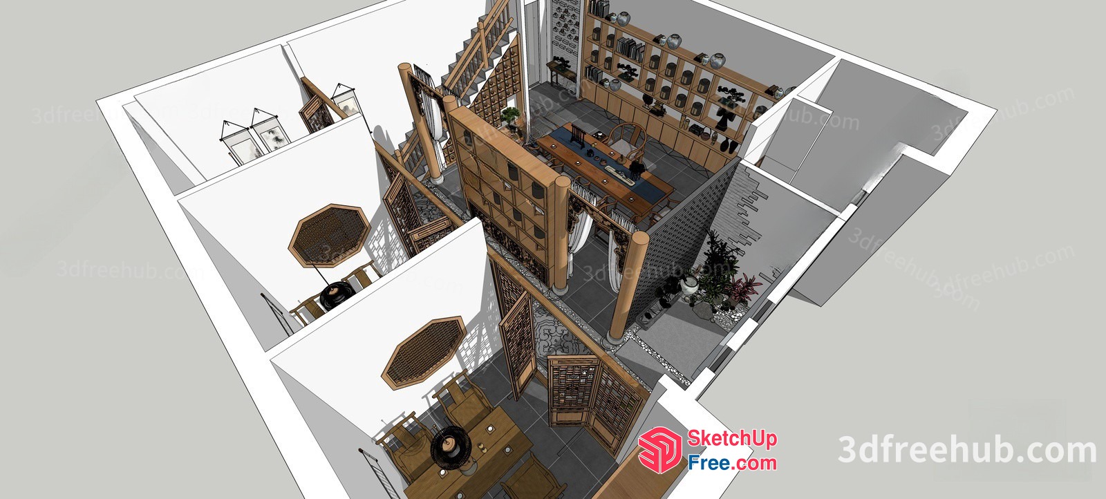 3D Model Of A Modern Office Building With A Unique Design 3D SketchUp File