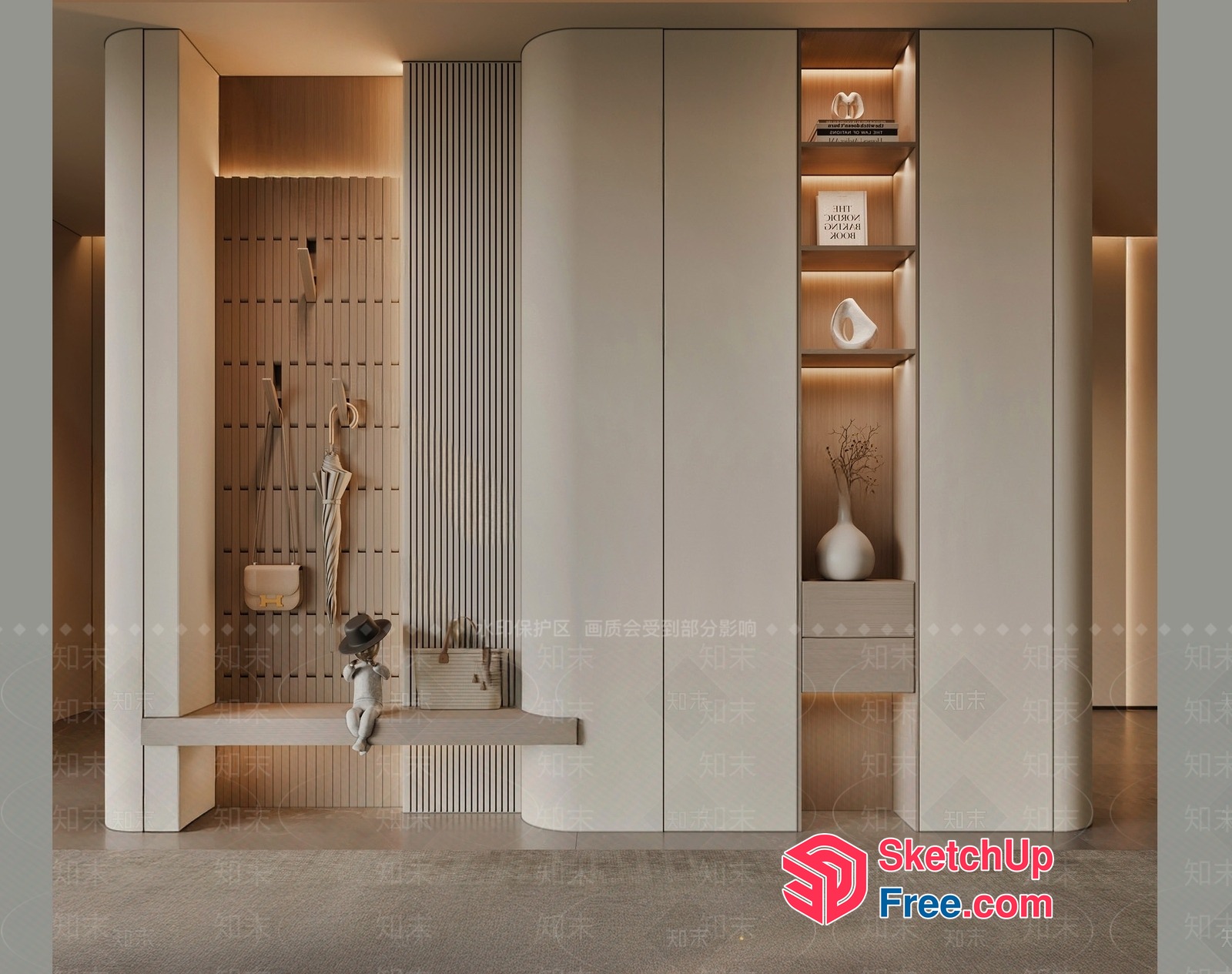 Elegant Modern Minimalist Style Interior Design 3D SketchUp File