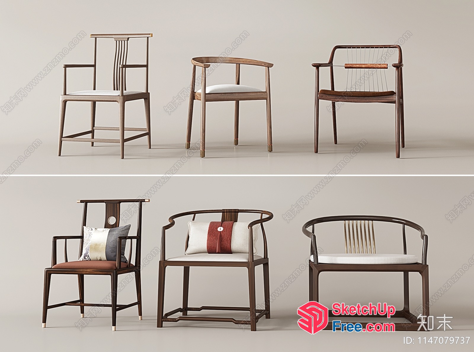 Elegant Asian-Inspired Furniture Collection 3D SketchUp File