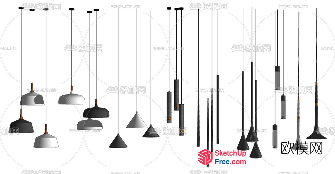Modern Hanging Light Fixtures For Contemporary Spaces 3D SketchUp File