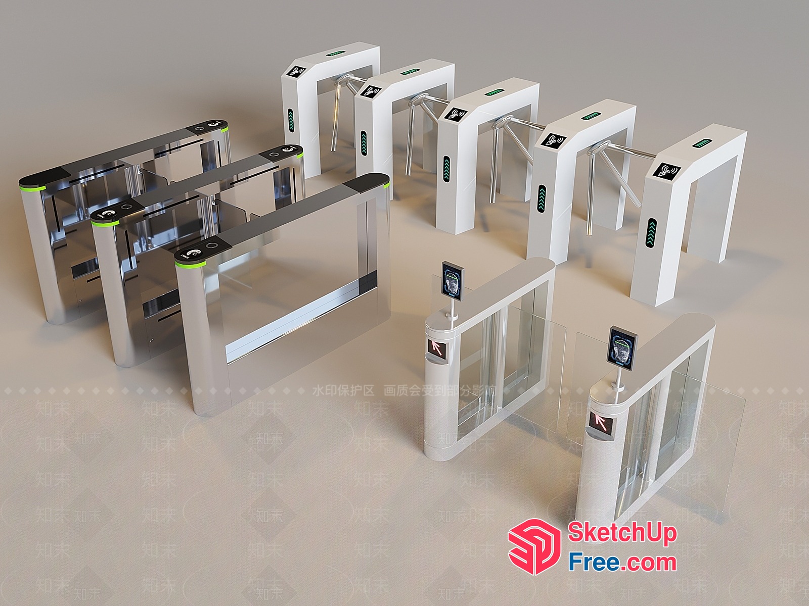 Modern Security Gateways 3D SketchUp File