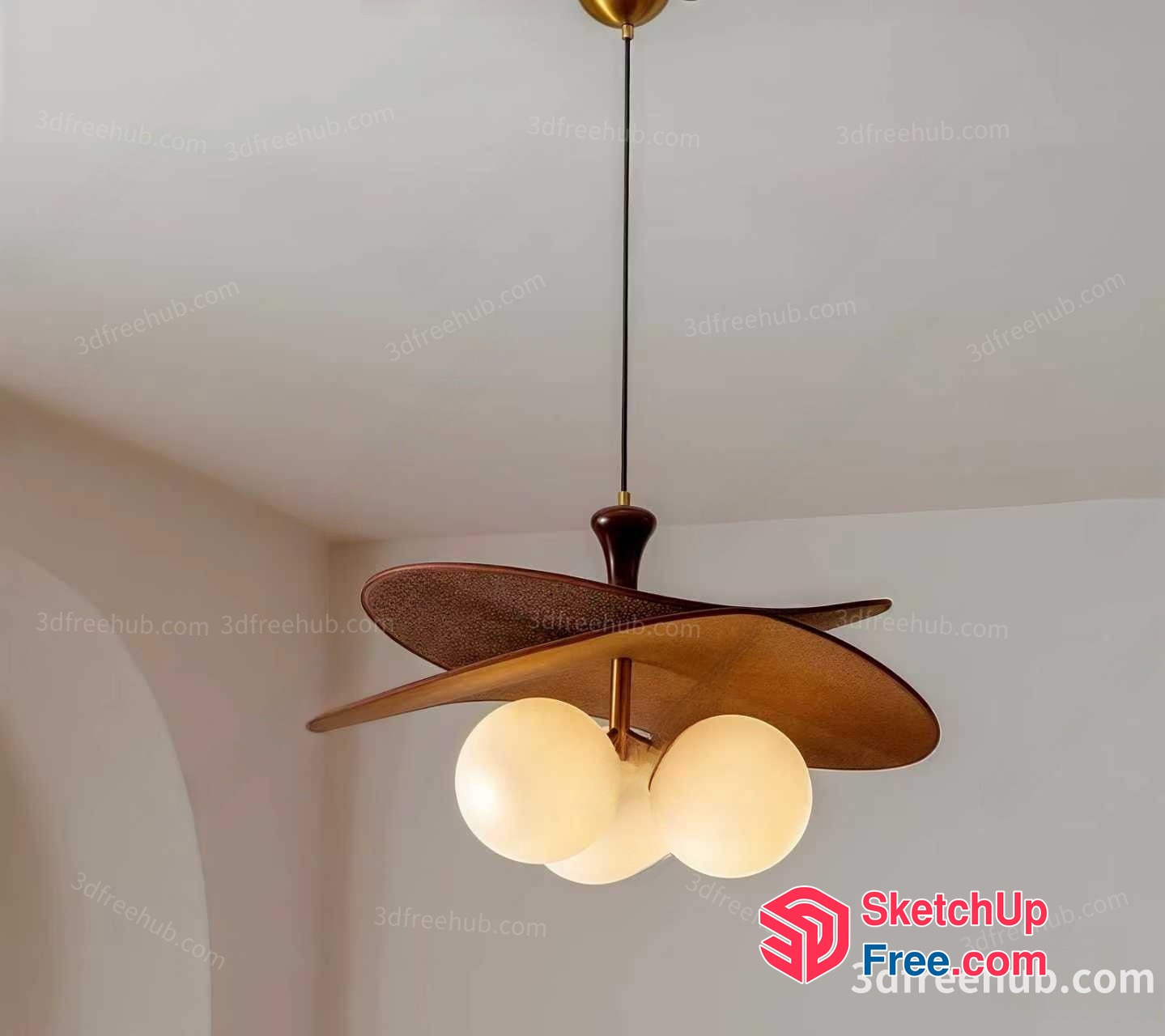 Modern Ceiling Light Fixture With Unique Design 3D SketchUp File