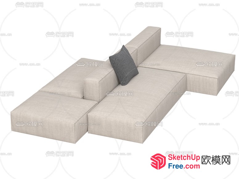 Modern Minimalist Living Room Furniture Set 3D SketchUp File
