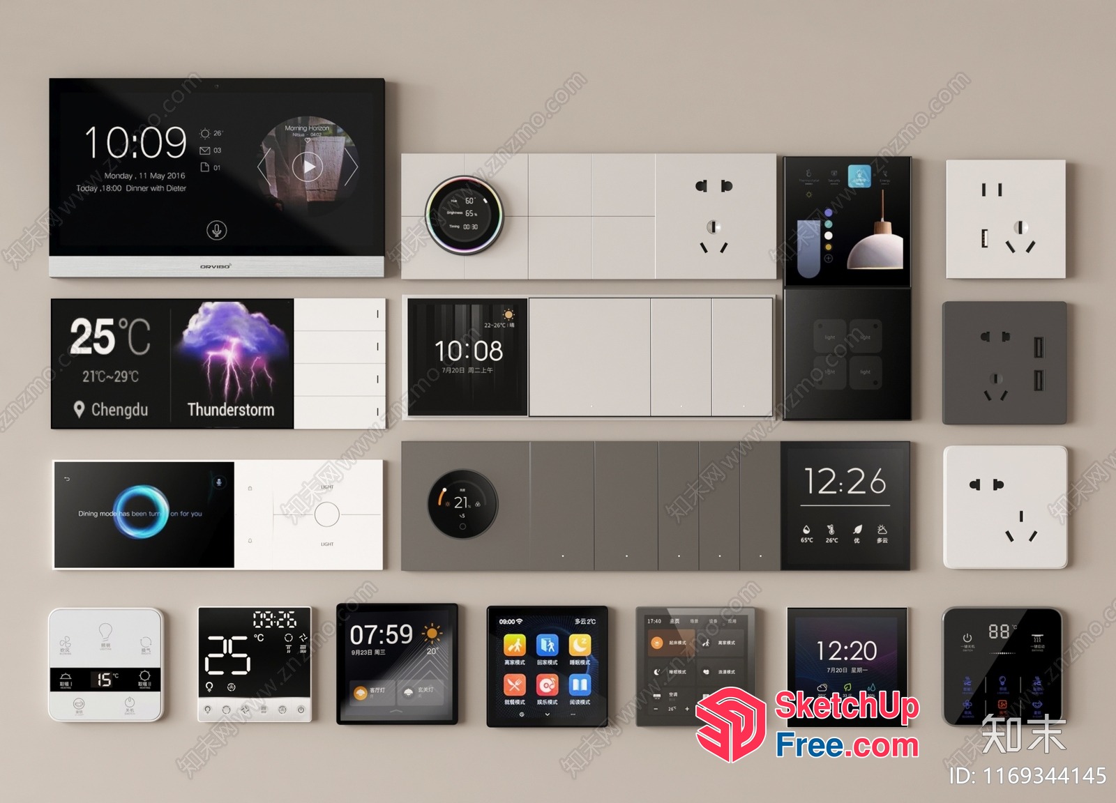 Smart Home Control Panel Collection 3D SketchUp File