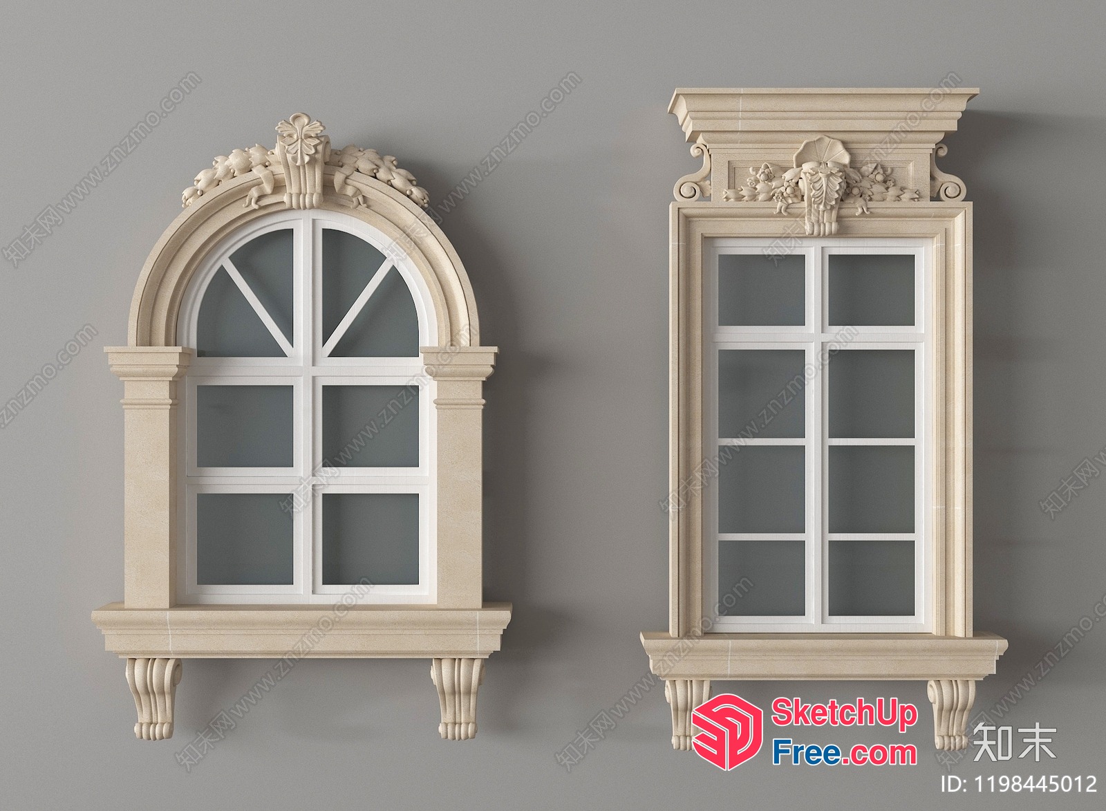 Classic European Style Window Decorations 3D SketchUp File