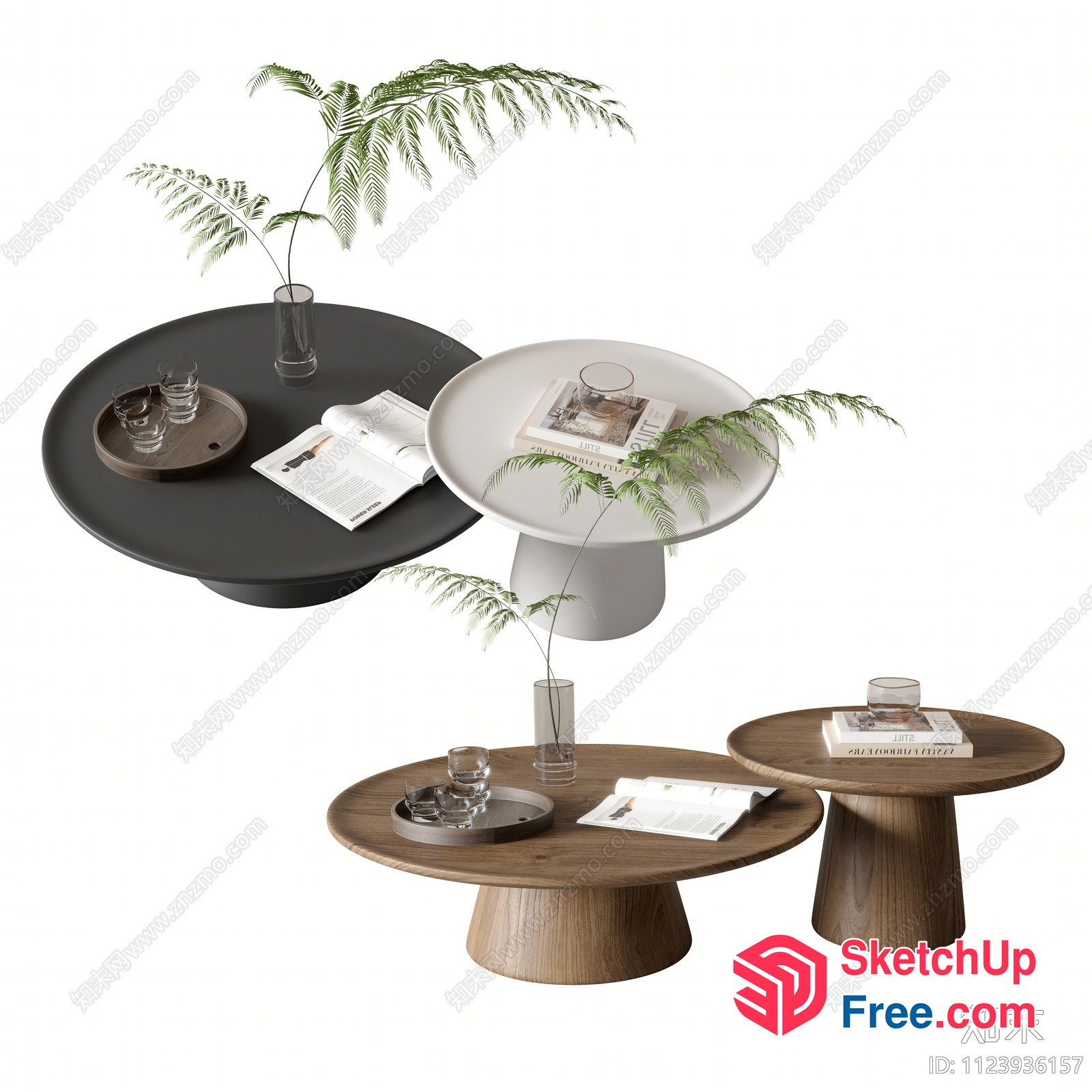 Modern Furniture Set With Table, Chair, And Decorations 3D SketchUp File
