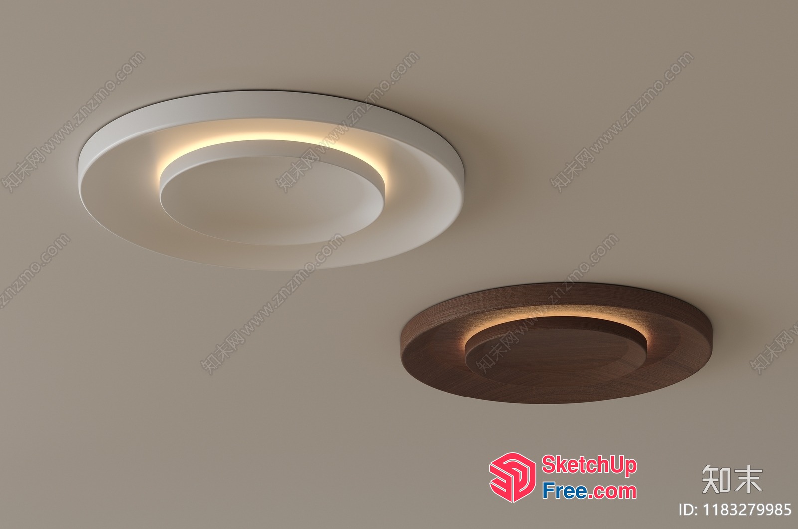 Modern Circular Ceiling Light Fixtures 3D SketchUp File