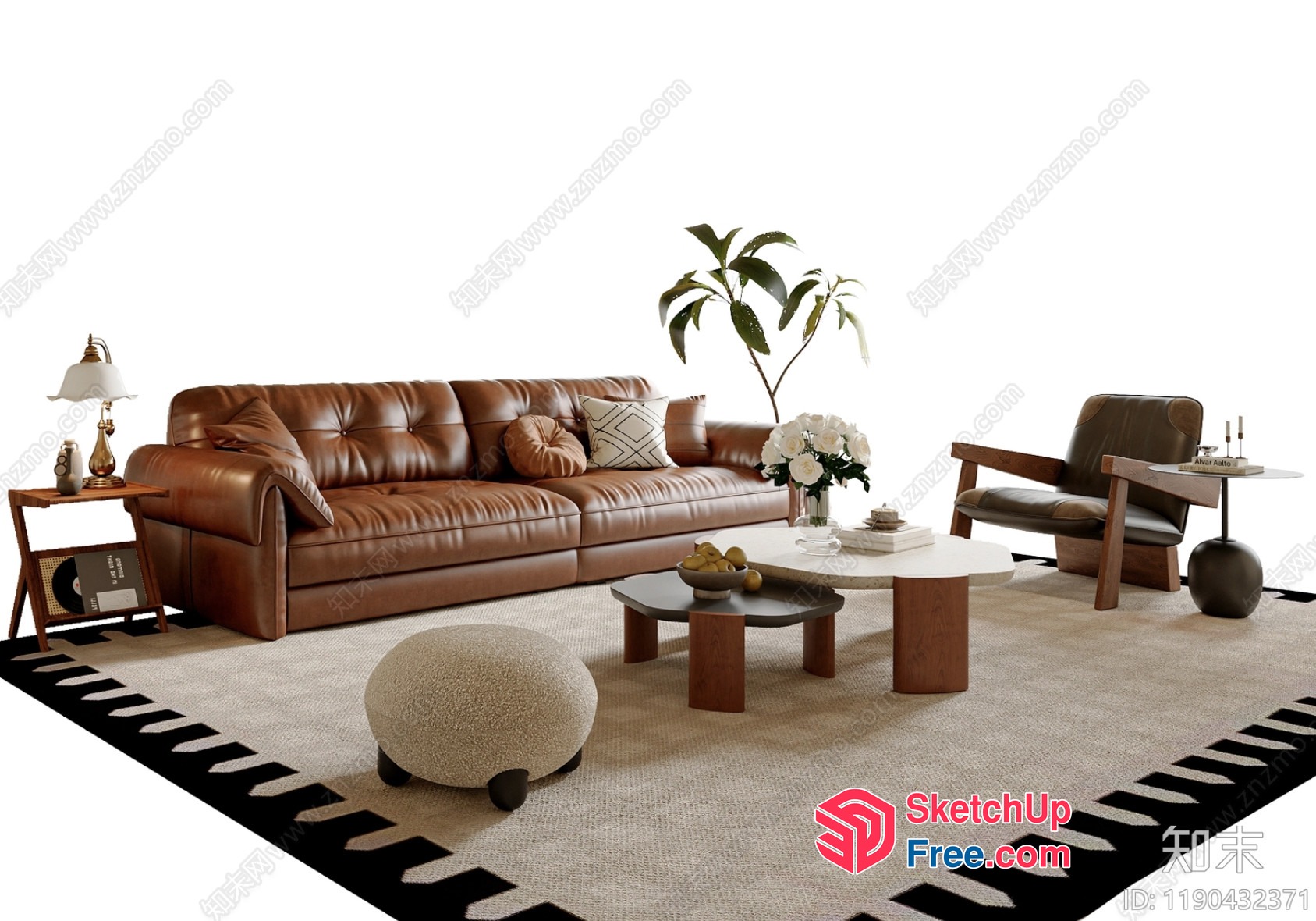 Minimalist Nordic Style Living Room Interior 3D SketchUp File