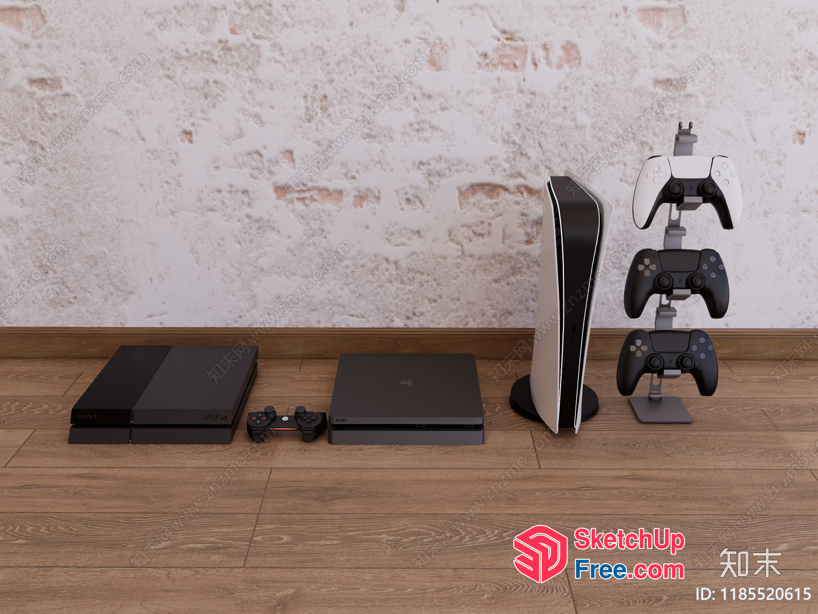 Gaming Console Collection 3D SketchUp File