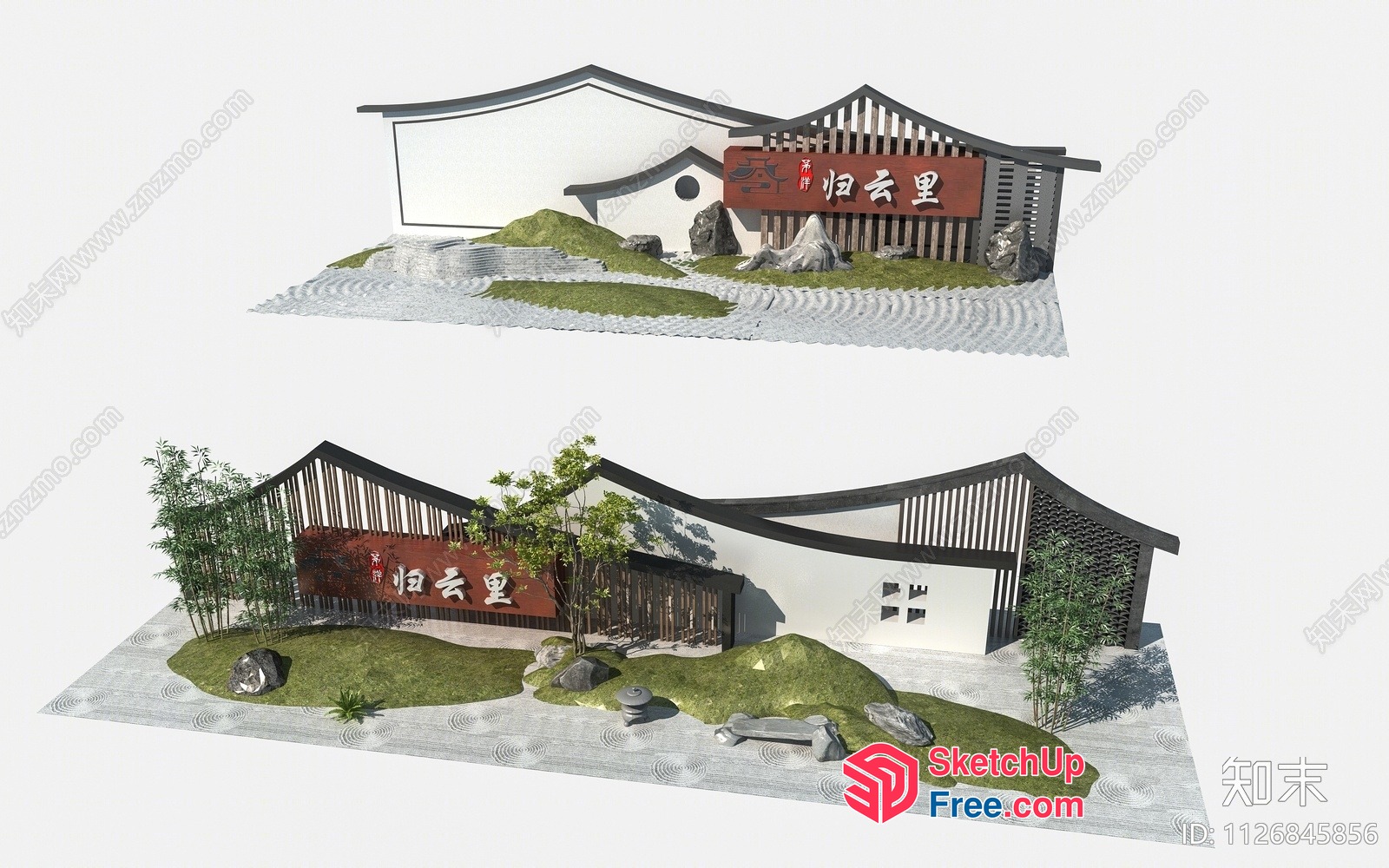 Serene Japanese-Inspired Landscape 3D SketchUp File