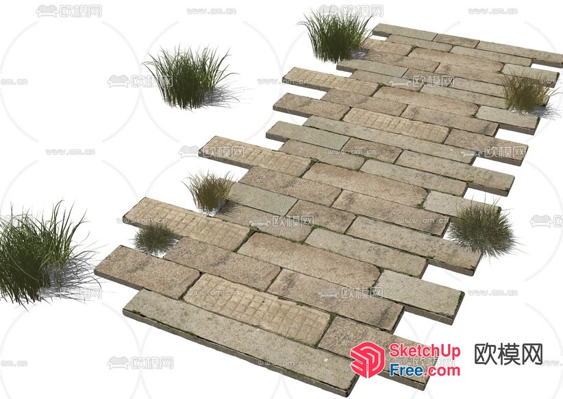 Exterior Decorative Stone Paving Slabs 3D SketchUp File