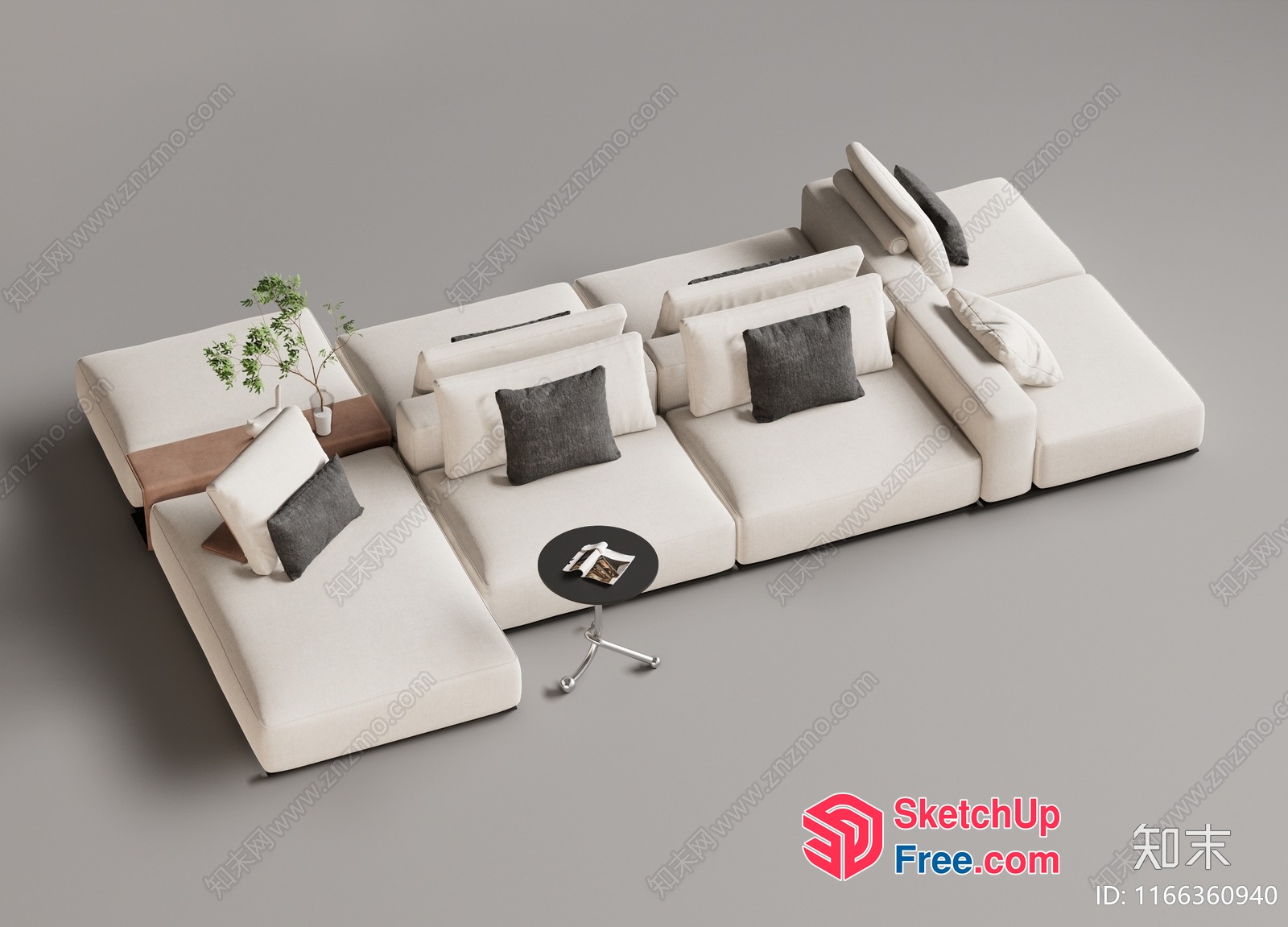 Minimalist Style Modern Living Room Furniture Set 3D SketchUp File