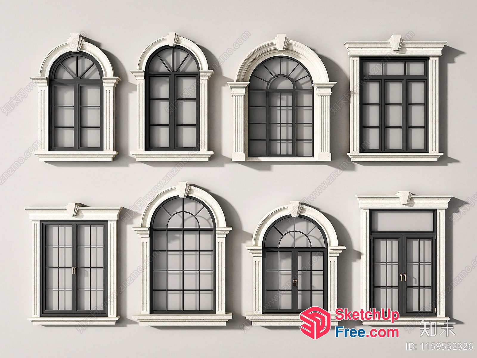 Elegant Classic Windows Collection 3D SketchUp File