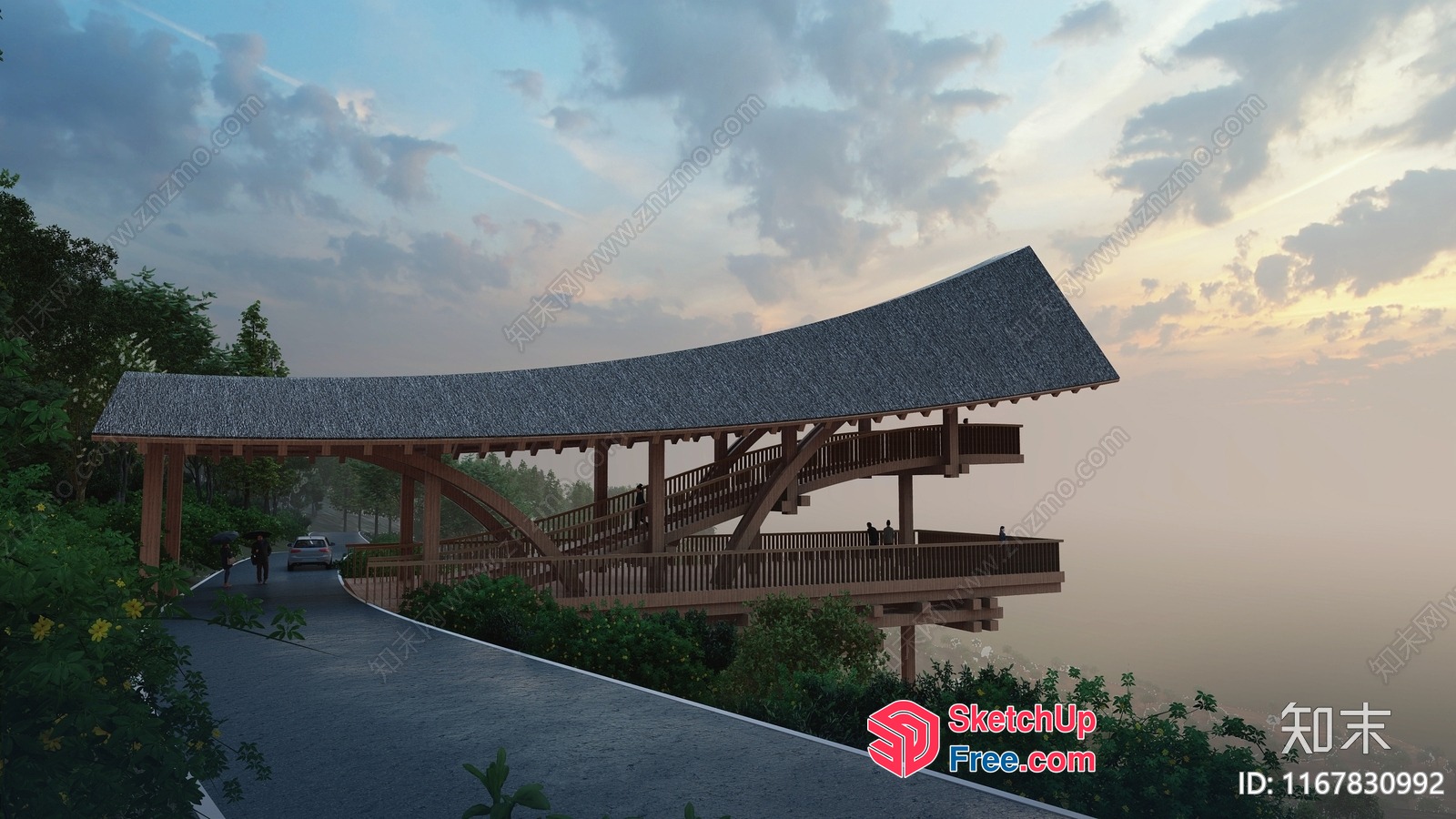 Stairway To A Serene Outdoor Space 3D SketchUp File