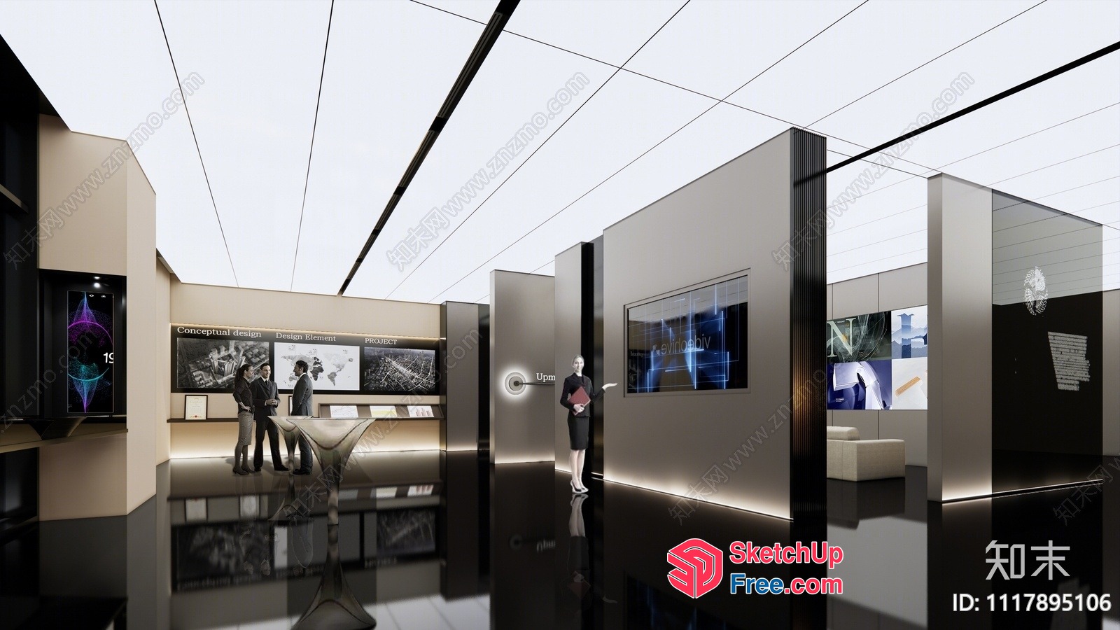 Contemporary Minimalist Office Interior 3D SketchUp File