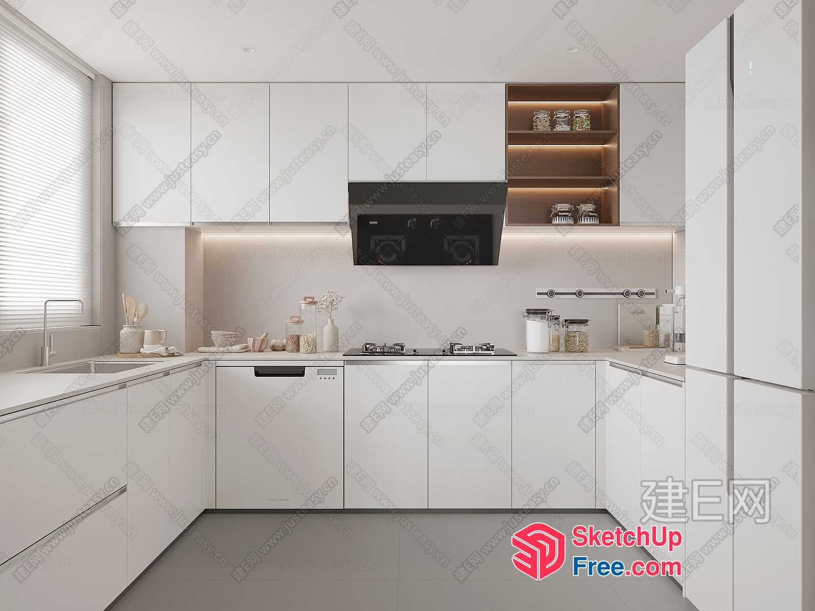 Modern Minimalist Kitchen Interior Design 3D SketchUp File