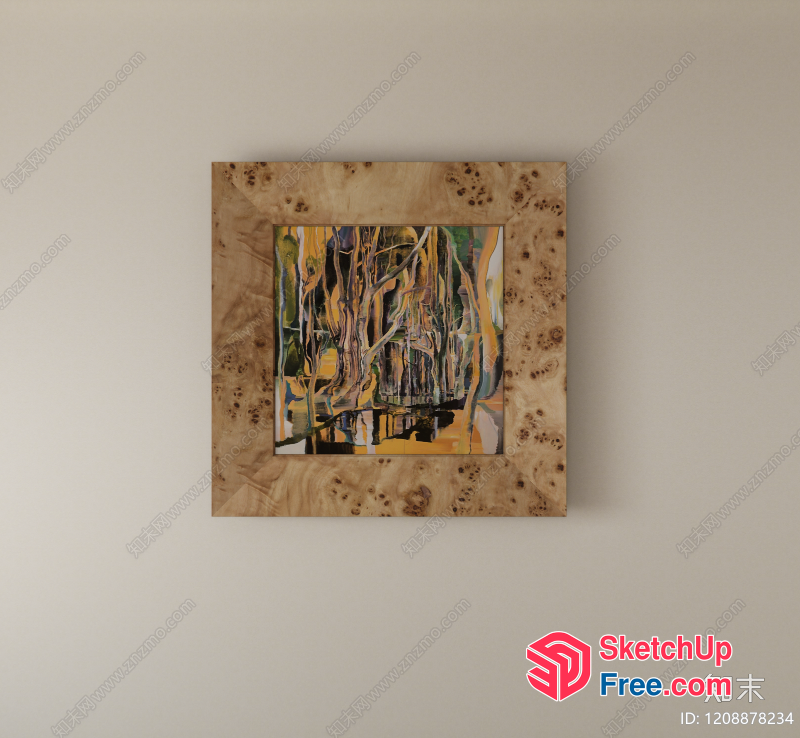 Framed Abstract Art Piece 3D SketchUp File