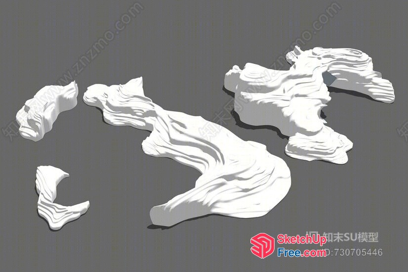 Abstract White Rock Formation 3D SketchUp File