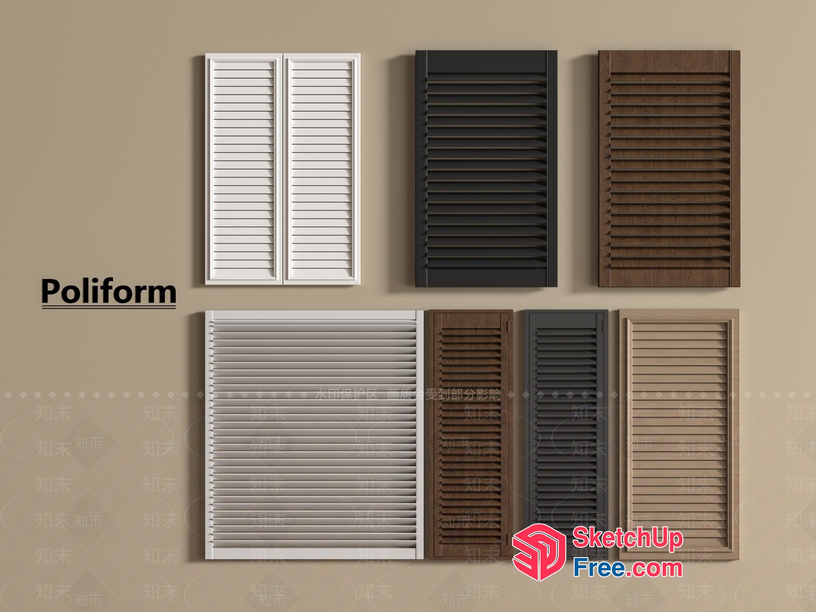 Poliform Window Shutters 3D SketchUp File