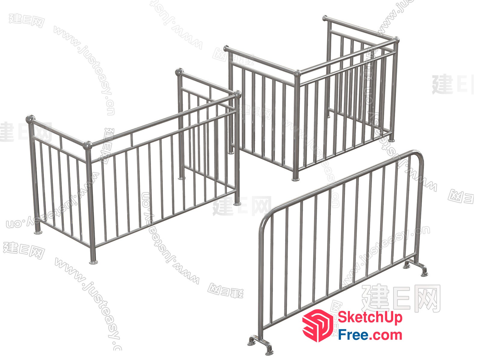 Metal Railing System For Stairs And Balconies 3D SketchUp File