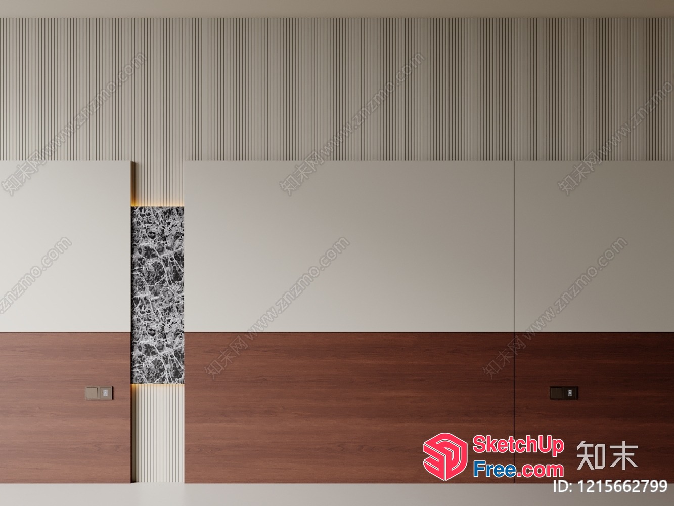 Modern Minimalist Design Interior With Marble Accent 3D SketchUp File