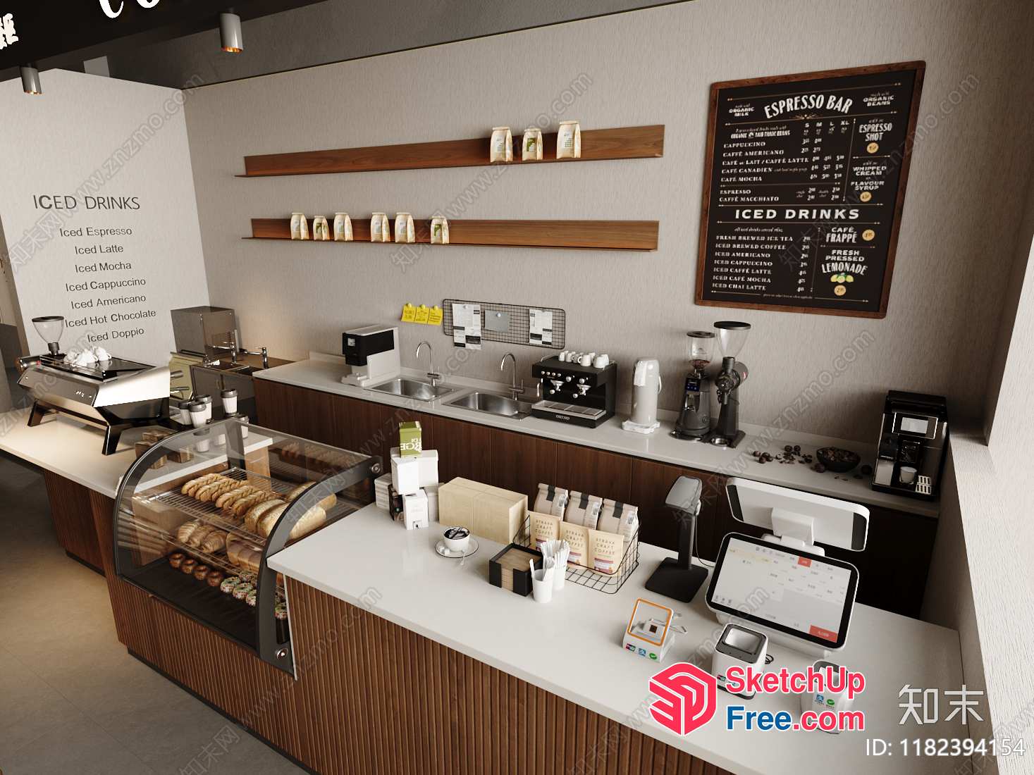 Modern Coffee Shop Interior With Sleek And Functional Design 3D SketchUp File