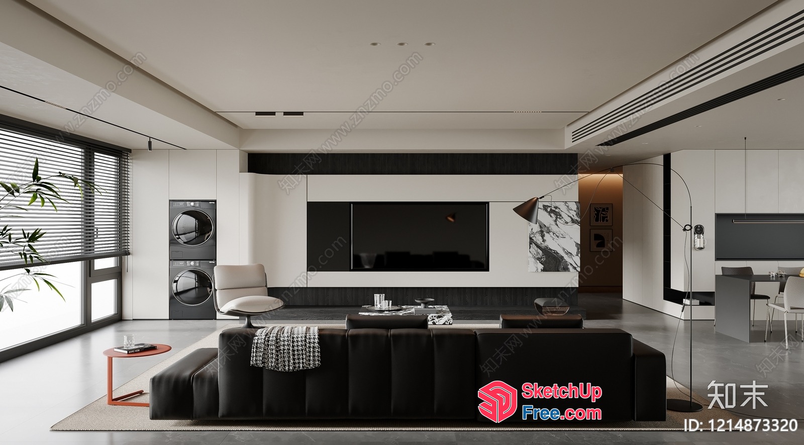 Modern Minimalist Living Room With Sleek Furniture And Clean Lines 3D SketchUp File