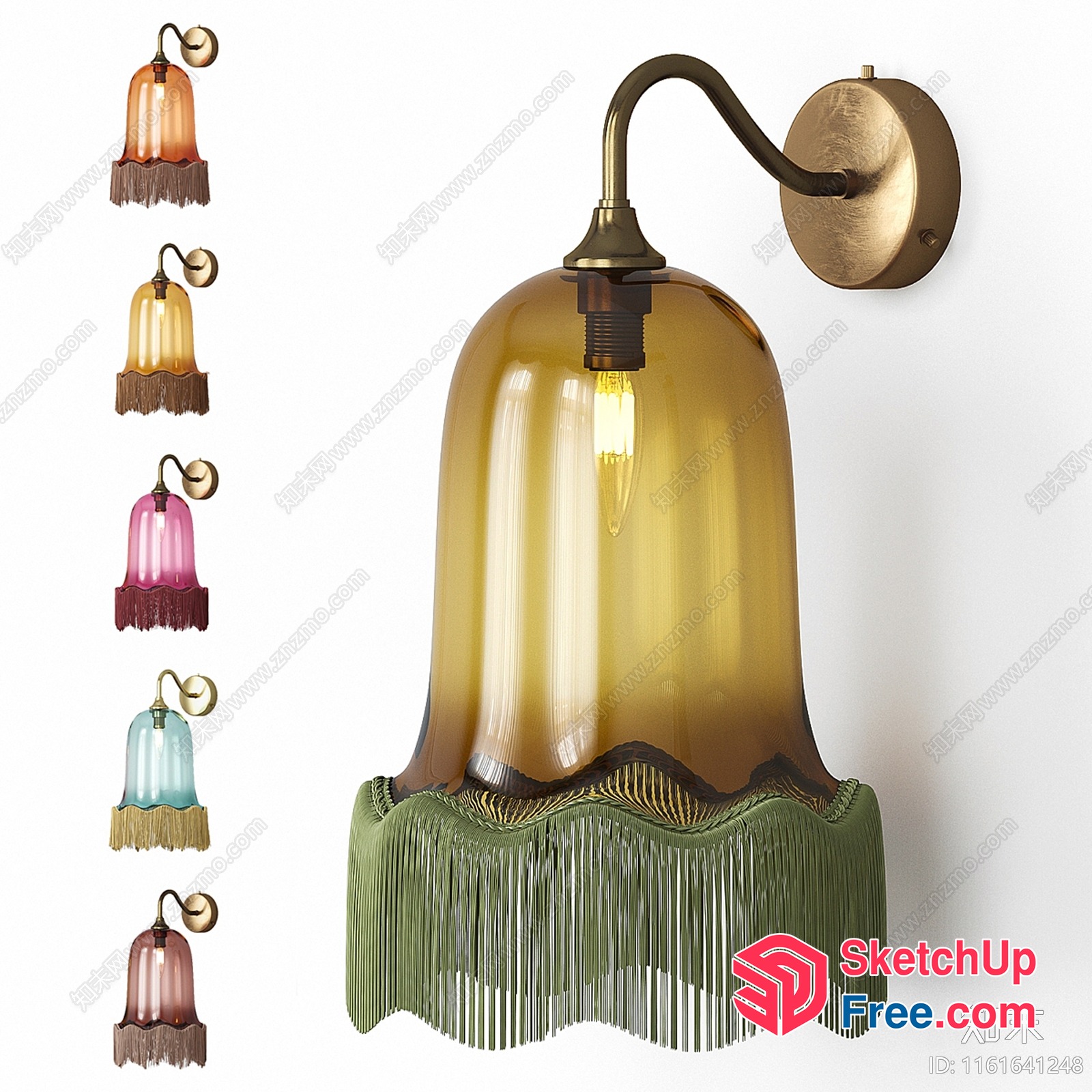 Elegant Glass And Metal Sconce Lighting Fixture 3D SketchUp File