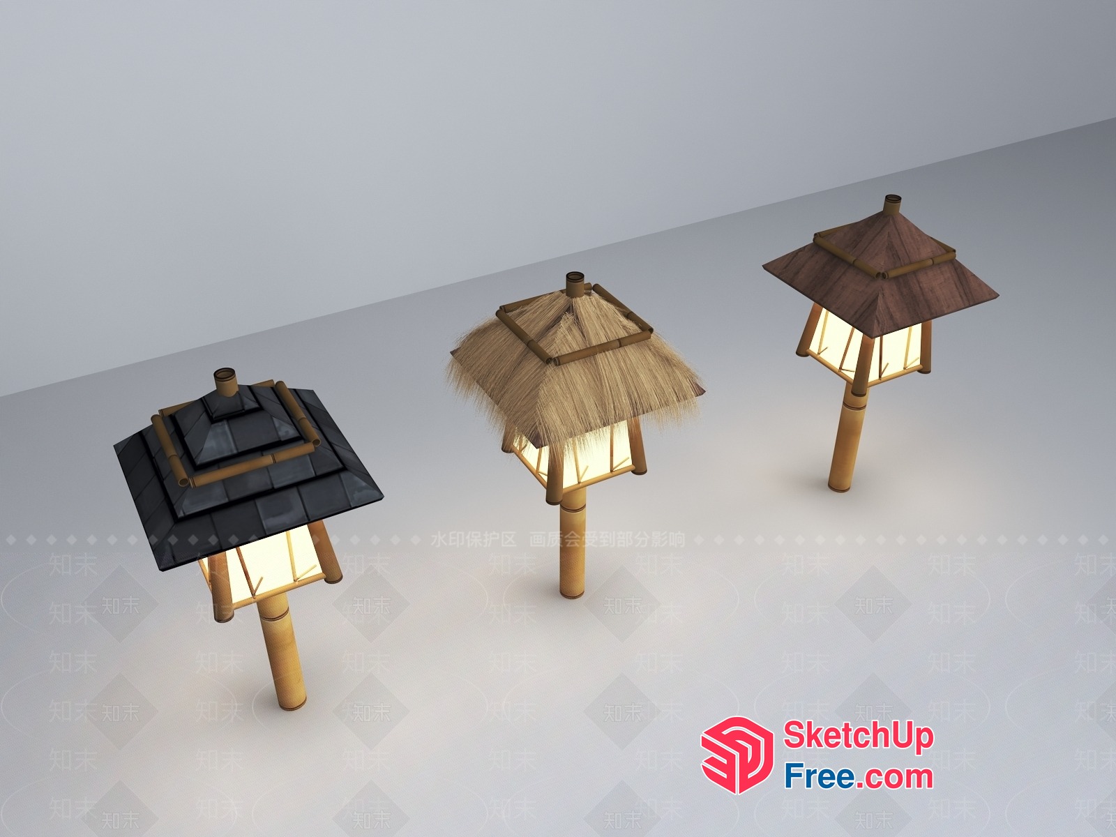 Traditional Japanese Style Lanterns 3D SketchUp File