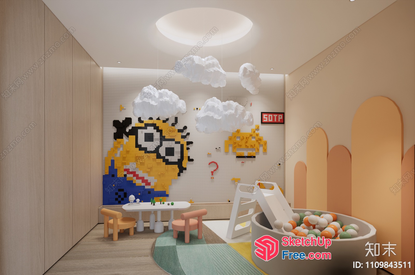 Vibrant Minion-Themed Children'S Play Area 3D SketchUp File