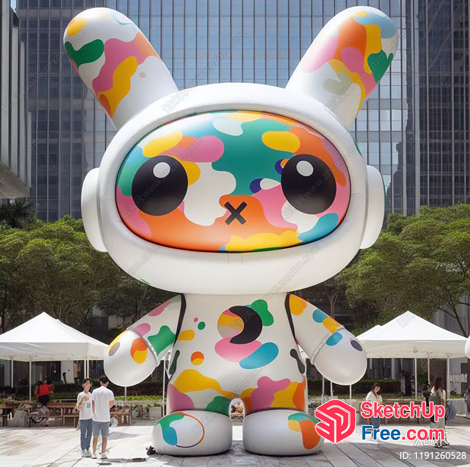 Colorful Cartoon Character In A City Park 3D SketchUp File