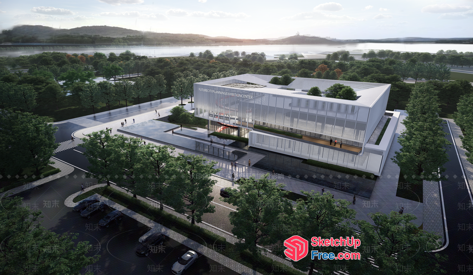 Modern Glass Building With Clean Lines And Minimalist Design 3D SketchUp File