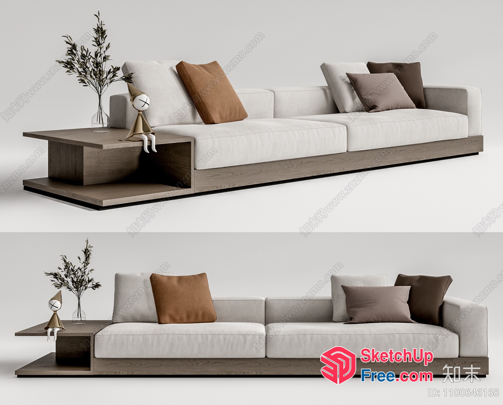Minimalist Style Living Room Sofa And Coffee Table 3D SketchUp File