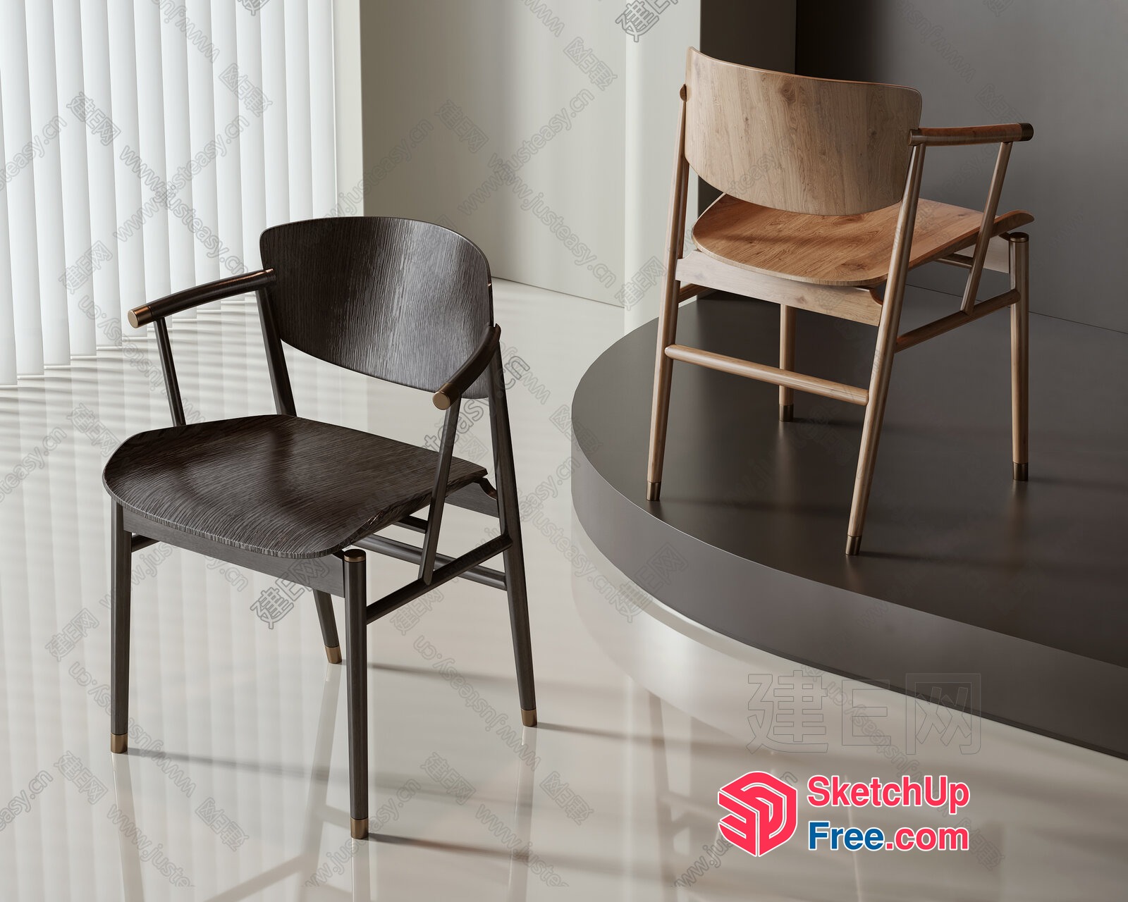 Modern Chairs In Contemporary Setting 3D SketchUp File