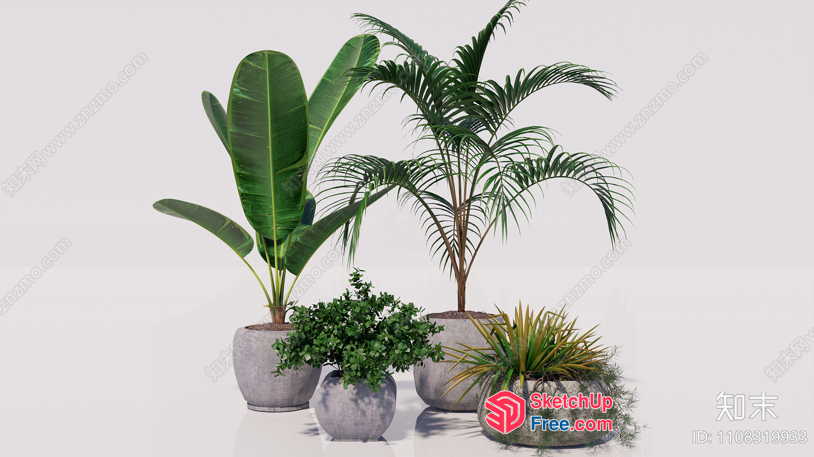 Potted Tropical Plants Collection 3D SketchUp File