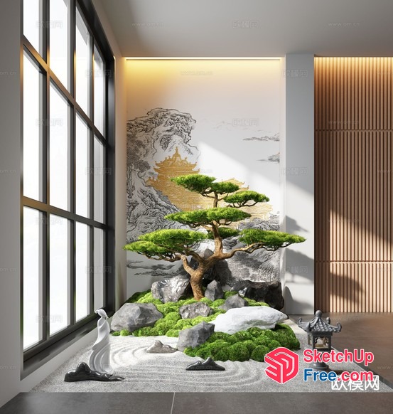 Serene Japanese Garden Oasis 3D SketchUp File