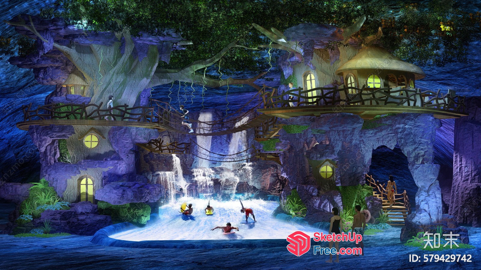 Fantasy Forest Water Park 3D SketchUp File