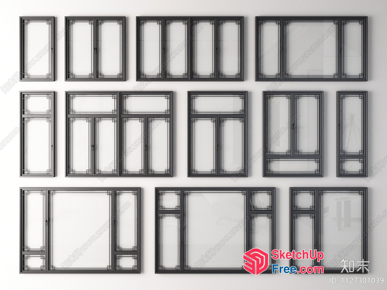 Various Window Designs 3D SketchUp File