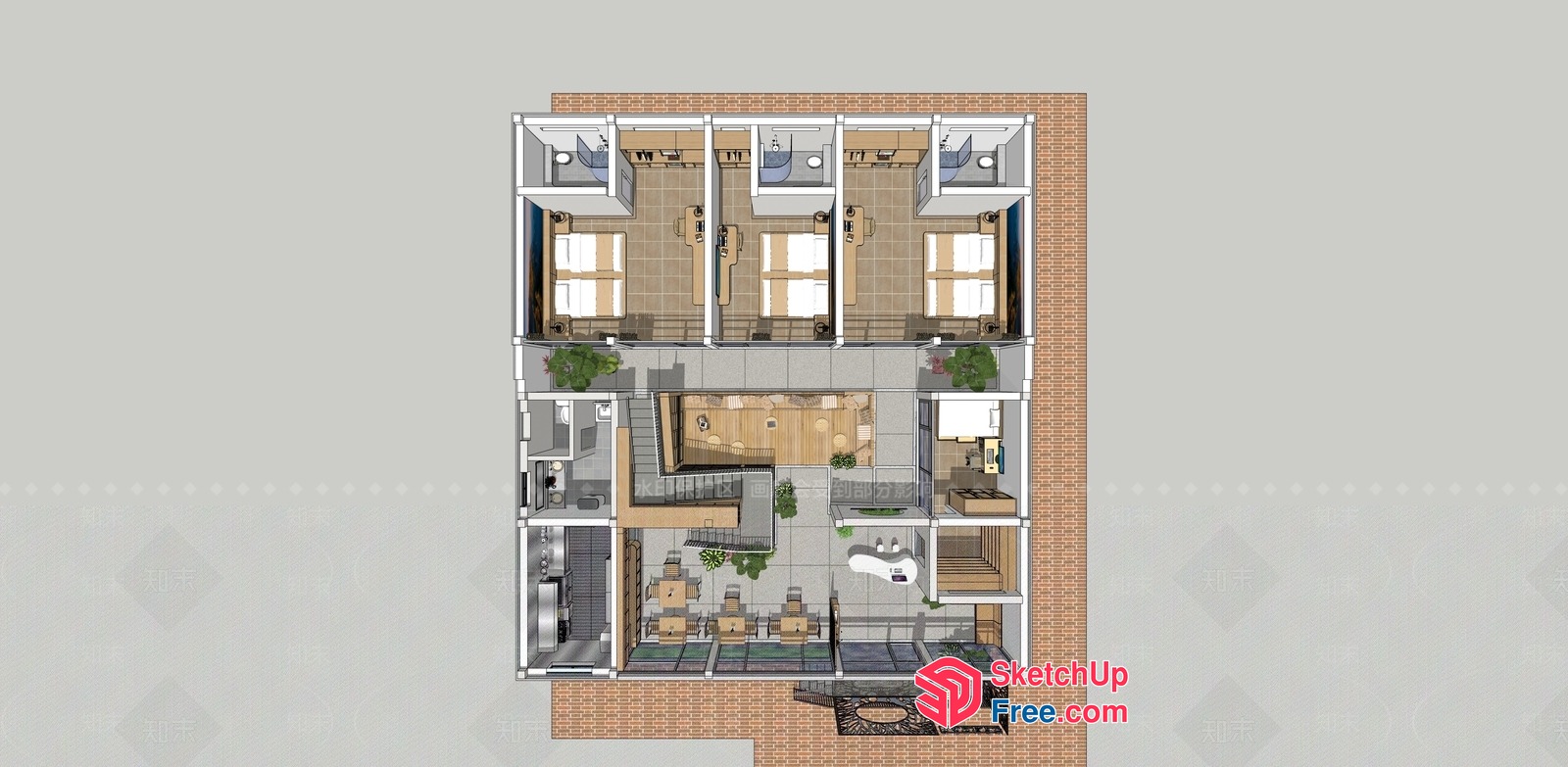 Modern Home Interior Design With Neutral Color Scheme 3D SketchUp File